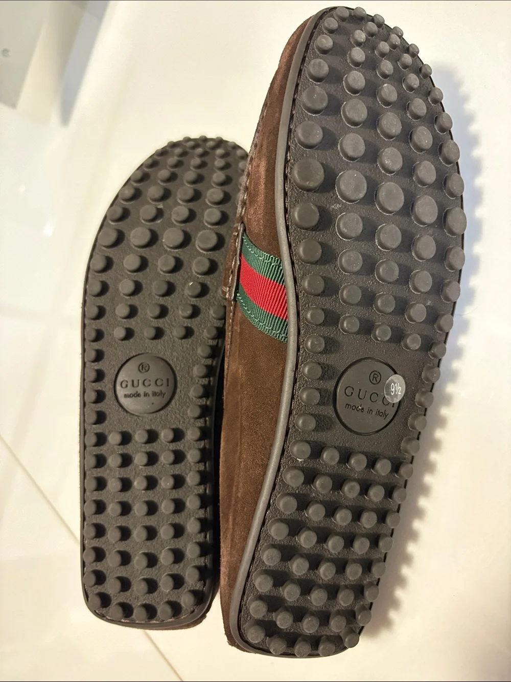 Gucci Brown Suede Penny Loafers for Men